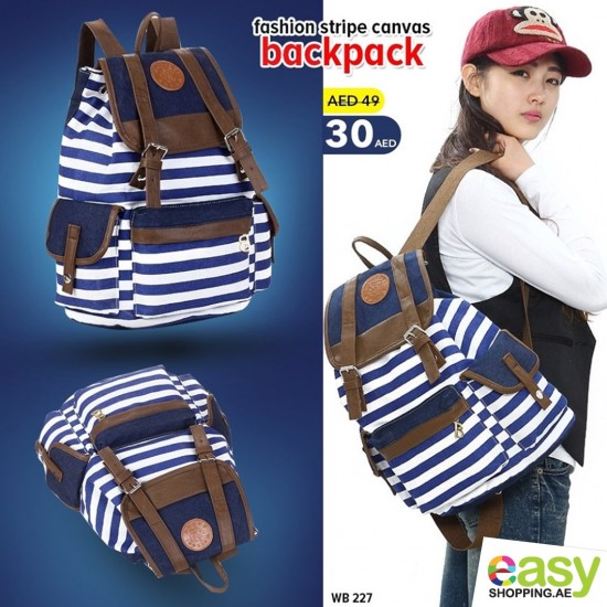 Fashion Stripe Canvas Backpack 19102